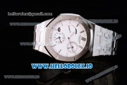 Audemars Piguet Royal Oak Double Time Chrono Asia Automatic Steel Case White Dial With Stick Markers Steel Bracelet