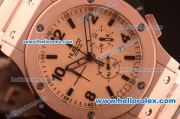 Hublot Big Bang Chronograph Miyota Quartz Movement Full Rose Gold with Rose Gold Dial and Black Numeral/Stick Markers