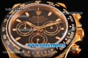 Rolex Daytona Chrono Swiss Valjoux 7750 Automatic Yellow Gold Case with Ceramic Bezel Stick Markers and Black Dial (BP)