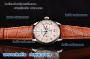 Patek Philippe Complications Asia ST22 Automatic Stainless Steel Case with Brown Leather Strap and White Dial Roman Markers
