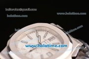 Patek Philippe Nautilus Swiss Valjoux 7750 Automatic Full Steel with Whtie Dial and Stick Markers - 1:1 Original (BP)