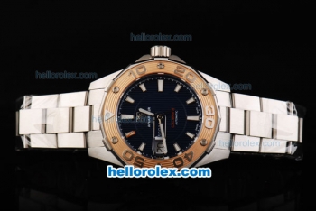 Tag Heuer Aquaracer 500 Calibre 5 Swiss ETA 2892 Automatic Movement Gold Bezel with Black Dial and White Stick Markers