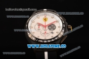 Scuderia Ferrari Lap Time Watch Chrono Miyota OS10 Quartz PVD Case with White Dial and Silver Markers