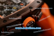 Richard Mille Limited Edition USA Chrono Swiss Valjoux 7750 Automatic Brown PVD Case with Skeleton Dial Numeral Markers and Orange Rubber Bracelet