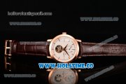 Vacheron Constantin Patrimony Tourbillon Swiss ETA 2824 Automatic Rose Gold Case with Stick Markers Brown Leather Strap and White Dial