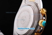 Rolex Datejust for BMW Quartz Movement with Graduated Gold Bezel and White Dial,Gold Number Marking and Small Calendar