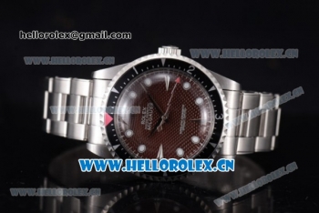 Rolex Submariner Vintage 1950's Asia 2813 Automatic Stainless Steel Case/Bracelet with Brown Dial and Dot Markers