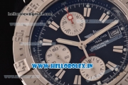 Breitling Avenger Chrono Swiss Valjoux 7750-SHG Automatic Stainless Steel Case with Black Leather Strap and Black Dial