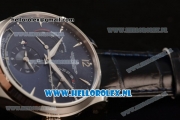 1:1 Jaeger-LECoultre Master Georgraphic Miyota 9015 Automatic Steel Case with Blue Dial Stick Markers and Blue Genuine Leather