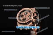 Audemars Piguet Royal Oak Offshore Chrono Swiss Valjoux 7750 Automatic Rose Gold/Diamonds Case with White Markers and Diamonds Bezel(NOOB)