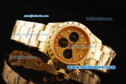 Rolex Daytona Automatic Full Gold with White Marking and Three Small Black Dials