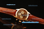 Breitling Transocean Quartz Rose Gold Case with Brown Dial and Brown Leather Strap