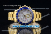 Rolex Yacht-Master II Chrono Swiss Valjoux 7750 Automatic Yellow Gold Case with White Dial and Yellow Gold Bracelet - (BP)