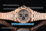 Audemars Piguet Royal Oak Offshore Seiko VK67 Quartz Rose Gold Case/Bracelet with Grey Dial and Arabic Numeral Markers