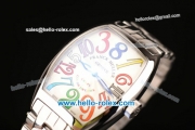 Franck Muller Color Dreams Automatic Steel Case with Colored Arabic Numerals and White Dial
