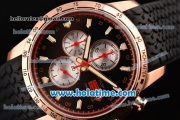 Chopard Mille Miglia Chrono Miyota Quartz Rose Gold Case with Black Rubber Bracelet Black Dial and Stick Markers