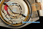Rolex Day-Date Rolex 3156 Automatic Steel Case with Two Tone Strap Black Dial and Diamond Markers