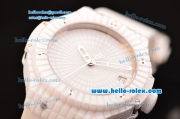 Hublot Big Bang Caviar Swiss ETA 2836 Automatic Ceramic Case with White Rubber Strap and White Dial 1:1 Original