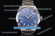 Omega Seamaster Aqua Terra 150 M Clone 8500 Automatic Stainless Steel Case/Bracelet with Blue Dial and Stick Markers (EF)