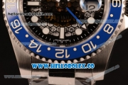 Rolex GMT-Master II Batman Skeleton Swiss ETA 2836 Automatic Steel Case with Black Dial and Steel Bracelet