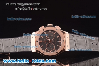 Hublot Classic Fusion Chronograph Swiss Valjoux 7750 Automatic Rose Gold Case with Black Dial and Black Rubber Strap