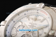 Breitling Chronomat B01 Chronograph Miyota Quartz Movement White Dial with Stick Markers-Steel Strap