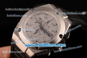 IWC Ingenieur Chrono Swiss Valjoux 7750 Automatic Titanium Case with Grey Dial Black Rubber Strap and White Stick Markers - 1:1 Original (K)