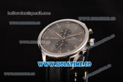 IWC Portuguese Chrono Miyota Quartz Steel Case with Grey Dial and Arabic Numeral Markers