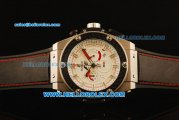 Hublot King Power F1 Chronograph Quartz Steel Case with White Dial and Black Rubber Strap