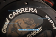 Tag Heuer Carrera Calibre 36 Swiss Valjoux 7750 Automatic Movement Titanium Case with Black Dial