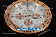 Rolex Daytona Swiss Quartz Rose Gold Case with White Dial Crystal Markers - Wall Clock
