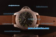 Panerai Radiomir Brevettato Swiss ETA 6497 Manual Winding Titanium Case with Black Dial and Dark Brown Leather Strap-1:1 Original Panerai Radiomir Brevettato Swiss ETA 6497 Manual Winding Titanium Case with Black Dial and Dark Brown Leather Strap-1:1 Original