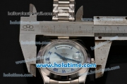 Rolex Day-Date II Swiss ETA 2836 Automatic Movement Full Steel with Blue Roman Markers and Blue Dial