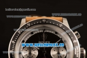 Rolex Daytona Vintage Edition Chrono Miyota OS20 Quartz Steel Case Steel Bezel with Black Dial and Brown Leather Strap