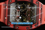 Richard Mille RM 11-03 Swiss Valjoux 7750 Automatic Ceramic Case Black Dial With Arabic Numeral Markers Red Rubber Strap