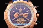 Breitling for Bentley RL10 Tourbillion Automatic Rose Gold Case with Blue Dial and Blue Leather Strap