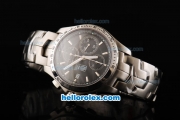 Tag Heuer Link Swiss Valjoux 7750 Automatic Movement Full Steel with Black Dial and Silver Stick Markers