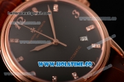 Vacheron Constantin Patrimony Miyota 9015 Automatic Rose Gold Case with Black Dial and Arabic Numeral/Diamonds Markers