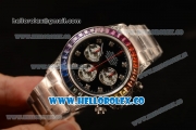 Rolex Daytona Rainbow Diamond Bezel Clone Rolex 4130 Automatic (Correct Hand Stack) 116509