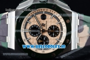 Audemars Piguet Royal Oak Offshore 2018 SIHH "Combat" Clone AP Calibre 3126 Automatic Steel Case Apricot Dial With Stick Markers Green Rubber Strap - 1:1 Original (JF)