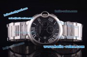 Cartier ballon bleu de Chronograph Quartz Full Case with Black Dial - 7750 coating