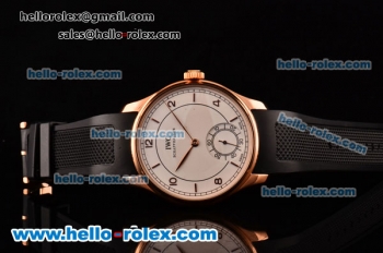 IWC Portuguese Vintage Asia 6497 Manual Winding Rose Gold Case with White Dial and Stick/Numeral Markers