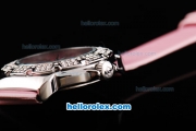 Tag Heuer Formula 1 Quartz Movement Silver Case with Diamond Bezel-Pink Dial and Pink Leather Strap-Lady Size