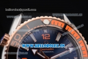 Omega Seamaster Planet Ocean 600M Clone Omega 8900 Automatic Steel Case with Blue Dial and Black Leather Strap (EF)
