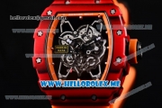 Richard Mille RM 35-01 RAFA Miyota 9015 Automatic PVD Case with Skeleton Dial and Orange Rubber Strap Dot Markers