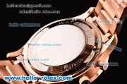 IWC Portuguese Chrono Japanese Miyota OS10 Quartz Rose Gold Case with Roman Markers White Dial and Rose Gold Strap