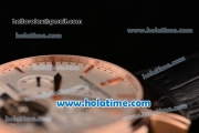 Vacheron Constantin Malte Asia 2813 Automatic Rose Gold Case with Black Leather Strap White Dial and Stick Markers