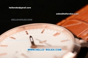 Ulysse Nardin Classico Miyota OS2035 Quartz Rose Gold Case with Stick Markers White Dial and Orange Leather Strap