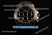 Rolex Daytona Chrono Clone Rolex 4130 Automatic Steel Case with Black Dial and Black Rubber Strap - 1:1 Origianl (EF)