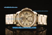 Cartier Calibre De Cartier Automatic Full Steel with White Dial and Big Calendar